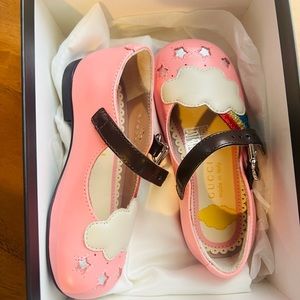 Gucci sz 23 baby shoes us size 7 pink rainbow new